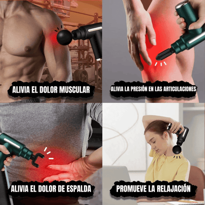 PROMO: Pistola Masajeadora de Tejidos Profundos + 4 Punteras Intercambiables