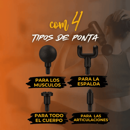 PROMO: Pistola Masajeadora de Tejidos Profundos + 4 Punteras Intercambiables